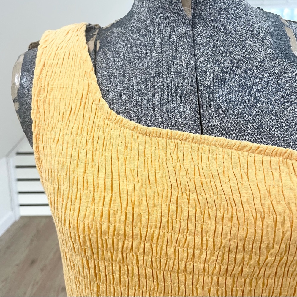 L XL XXL 1X 2X 3X 4X One shoulder yellow gold Maxi dress - Picture 3 of 7